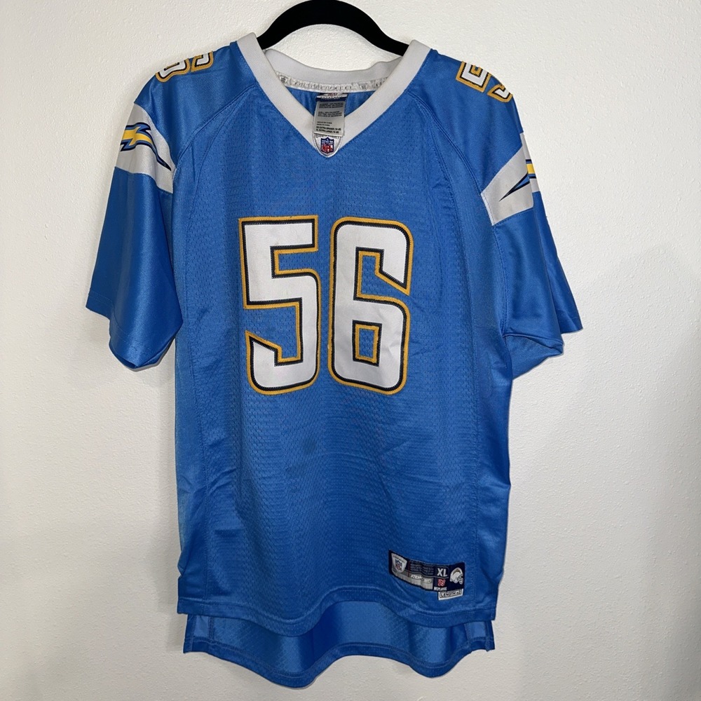 NFL San Diego Chargers Shawn Merriman #56 Size Xl Blue Rbk